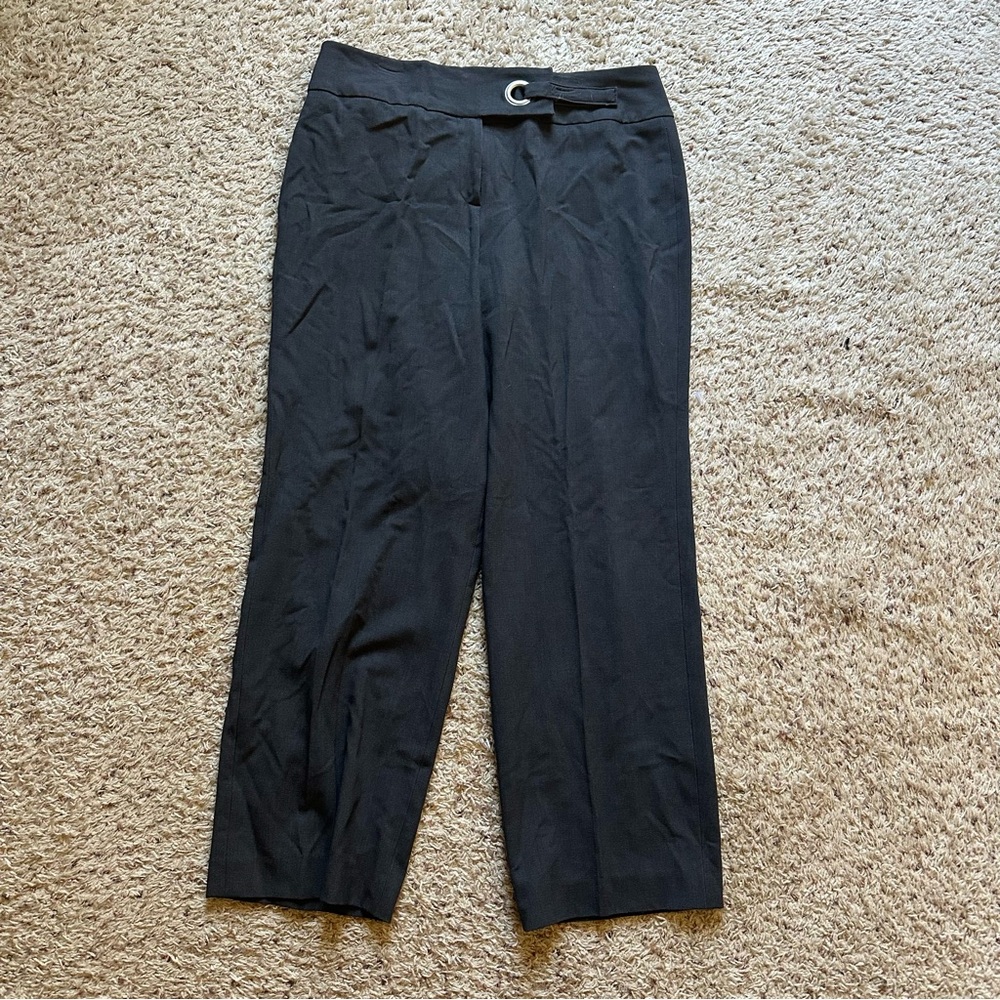 Larry Levine Petite Stretch Women’s Sz 12P Grey Straight Leg Pants Career